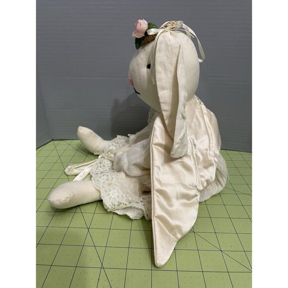Handmade Angel Bunny Rabbit Floppy Eared Hand Sewn Plush Stuffed Animal -Damaged - Picture 2 of 13